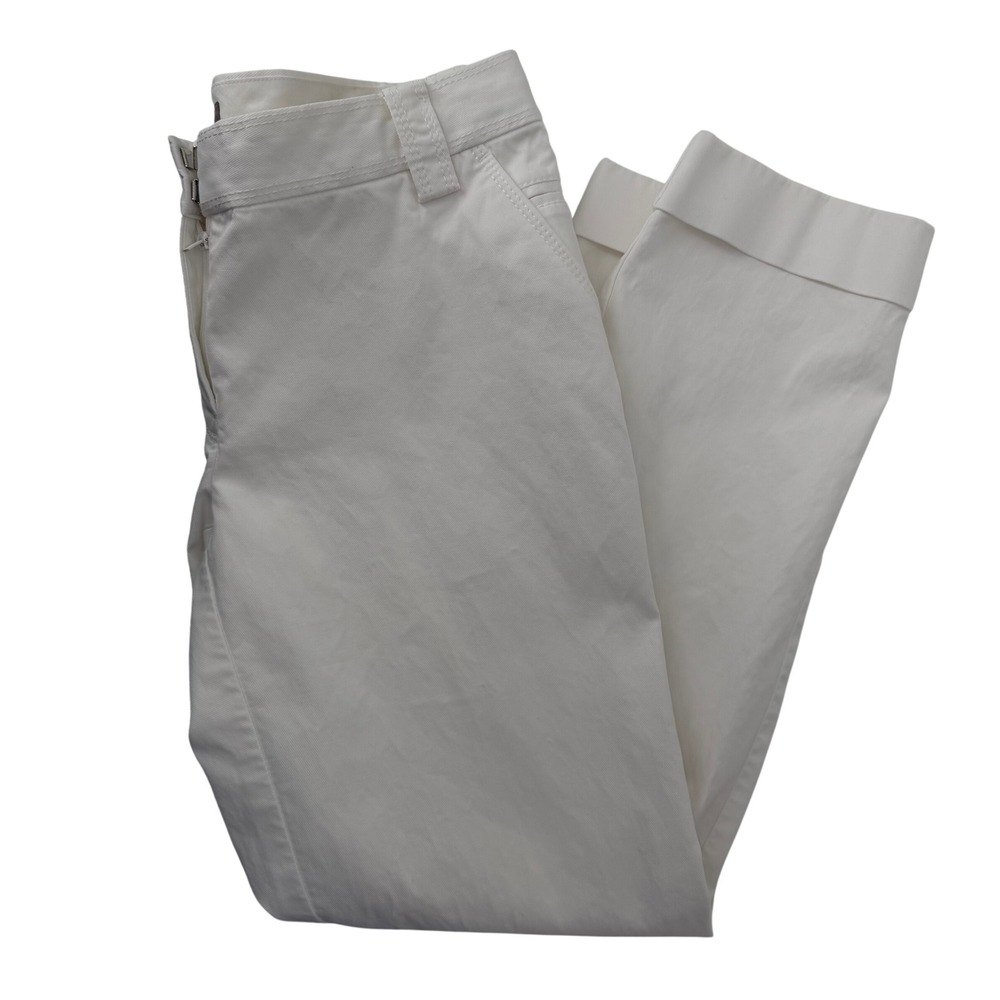 Tommy Bahama Womens Off White Stretch Cotton Cuffed Ankle Chino Pants Size 6